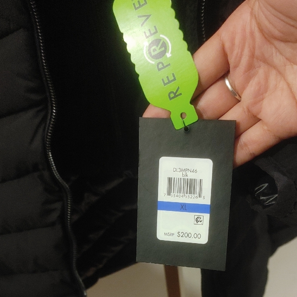 Dkny Black Quilted Puffer Jacket with High Collar - Picture 4 of 7